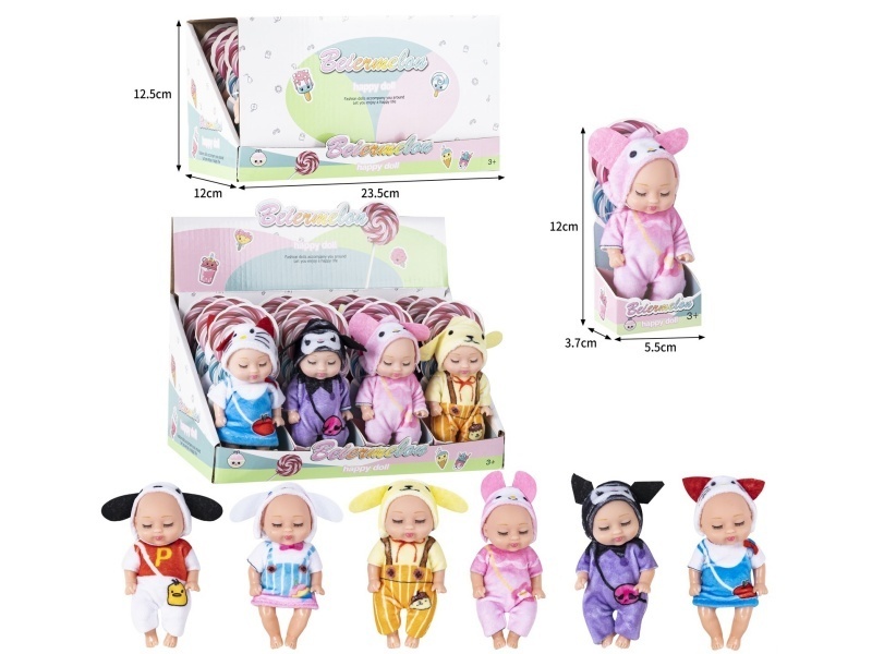 4-Inch Solid Sleeping Dolls (12-Piece Set)