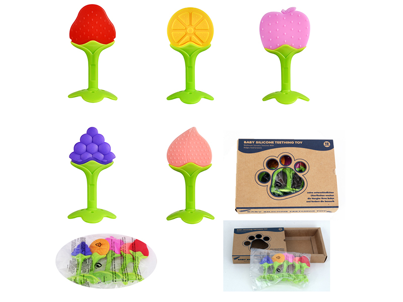 Silicone Fruits Baby Teether Set 5pcs