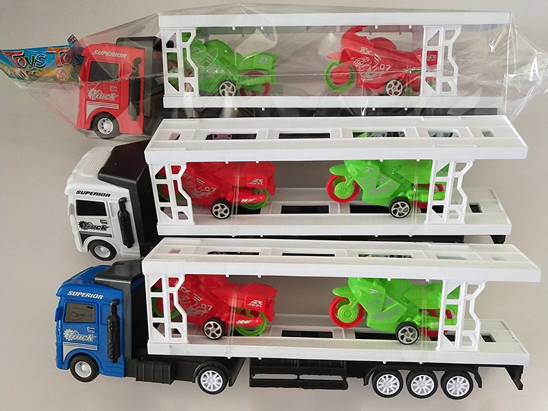 Friction Heavy Truck With Motorcycles