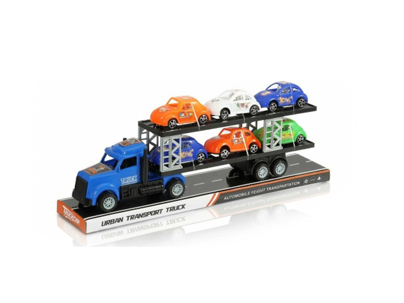 An Inertial American Tractor Truck Is Carrying Six Beetles
