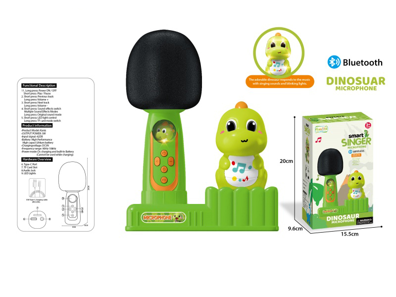 Bluetooth Lighting Music Microphone + Dinosaur Voice-Controlled Lighting