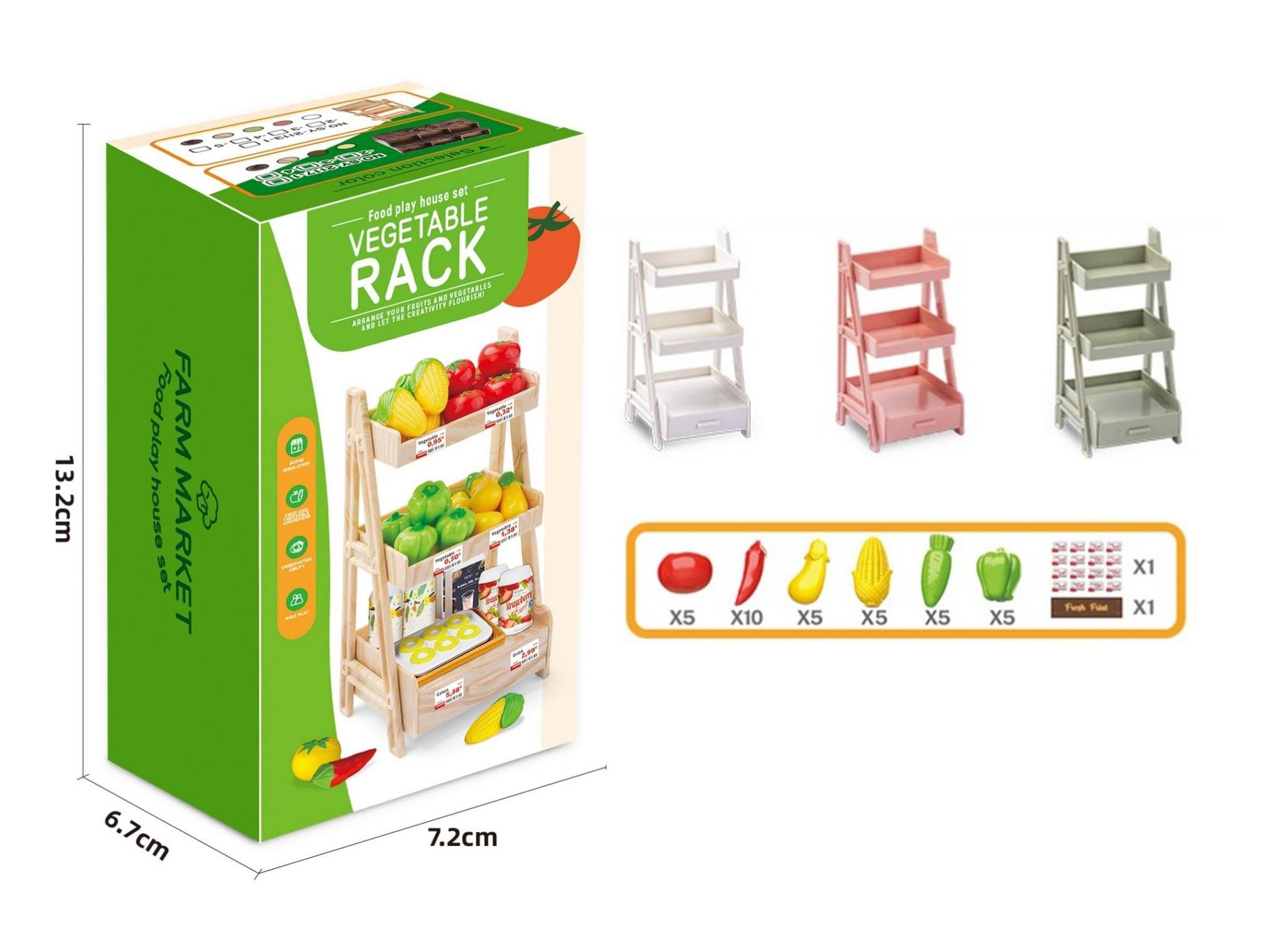 Vegetable Rack With Solid Color Vegetable Set