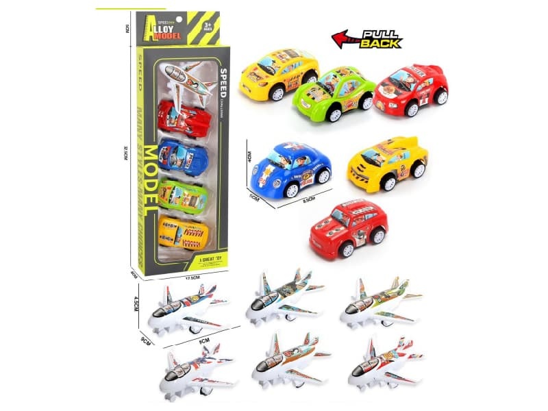 Pull Back Car With Airplane