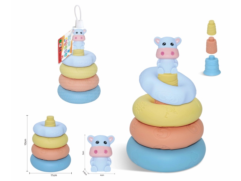 Soft Rubber Stacking Ring Finger Doll Set(Cattle) 8PCS