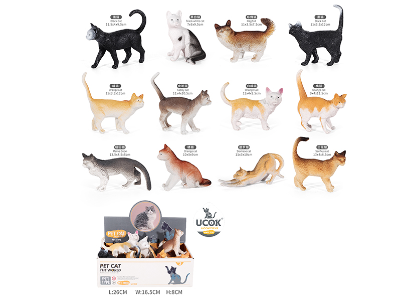 5" Pet Cat Model Set 12pcs