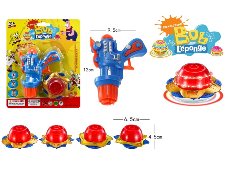 Top Gun Windup Top Toy With Light